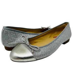 Marc Fisher Silver Glitter Loafers